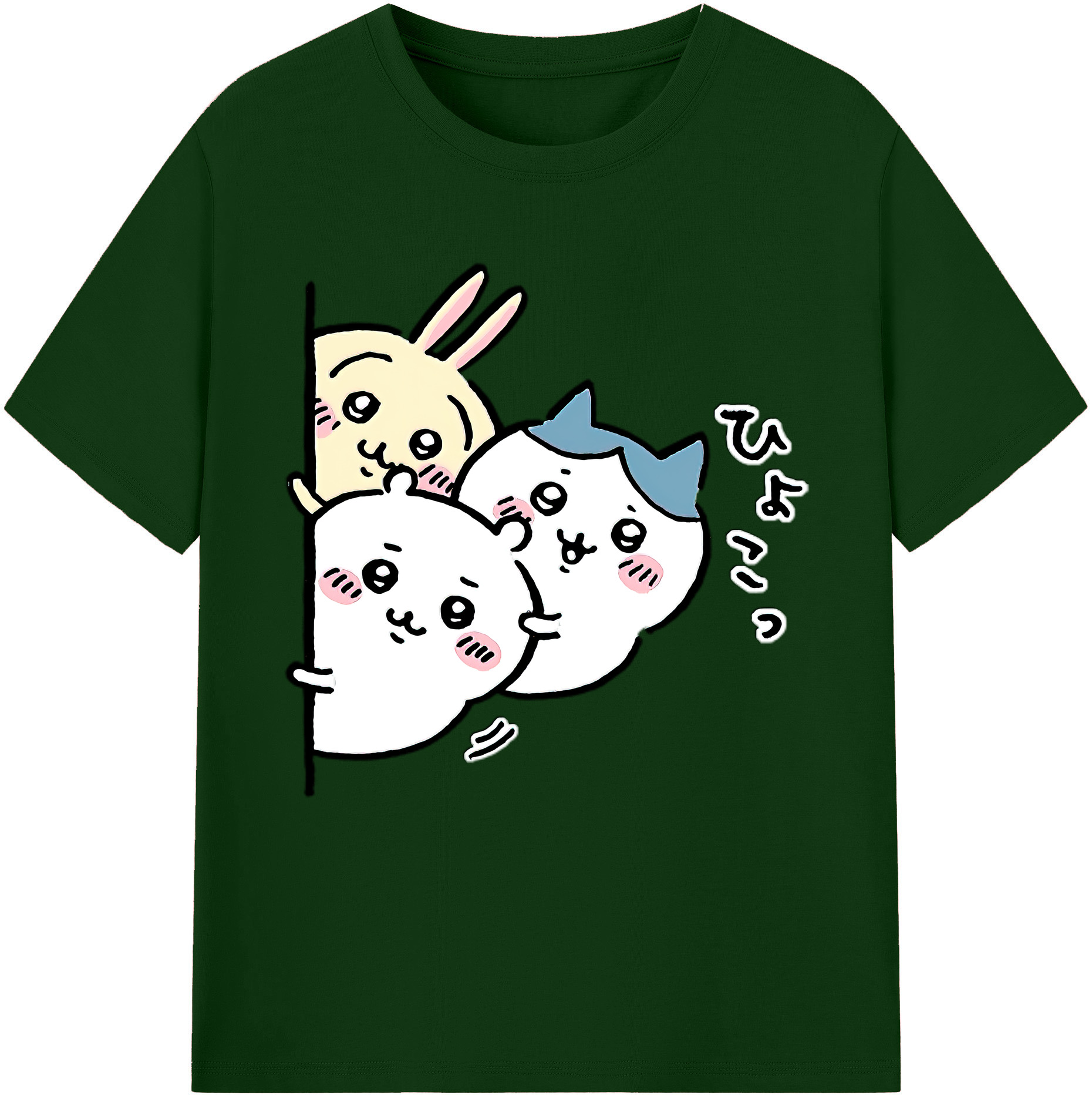 （画像用） ちいかわ うさぎ Chii-kawa usagi 綿100％半袖Tシャツ（フロントプリント）